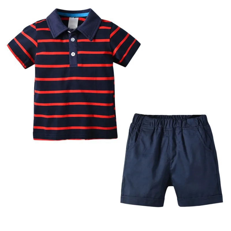 

Summer Baby Boy Clothes Stripe Printed Short Sleeve Shirt Blouse Shorts Casual Kid Clothes