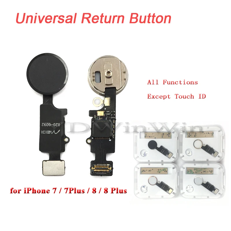 

10pcs Universal Home Button Flex Cable for iPhone 7 8 Plus Menu Keypad Return Function Solution Assembly Ribbon Replacement