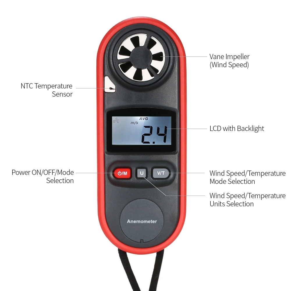 WT816A переносной Анемометр Anemometro термометр измеритель скорости ветра Измеритель ветра ЖК-цифровой Ручной инструмент