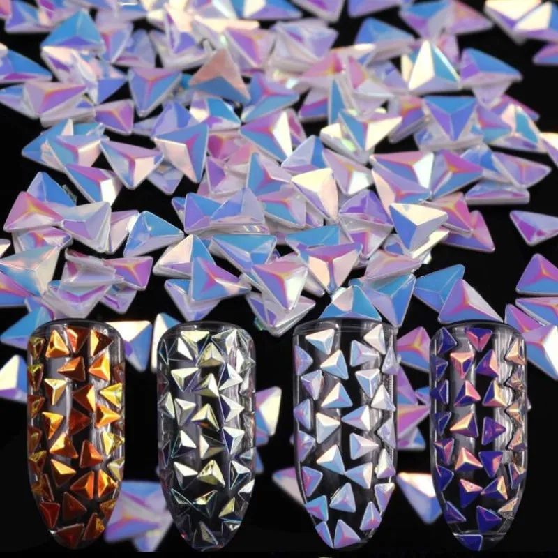 

Hotselling Chameleon AB Color Nail Sequins Triangle Rhombus Colorful Glitter Flakes Paillette Manicure 3D Nail Art Decorations