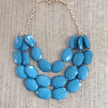 Free Shipping New Three Layers Geometric Acrylic Beaded Statement Collar Necklace free shipping wholesale false collar 2 layers lace collar necktie tie necklace jewelry