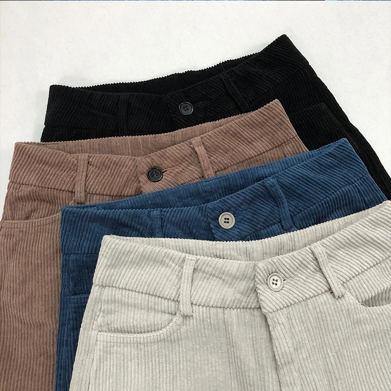 Kaufen Winter Hosen Frauen 2019 Vintage Cord Warme Hose Weibliche Beiläufige Lose Hohe taille Harem Hosen Pantalon Mujer