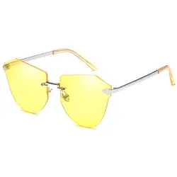 Модные Винтаж Стиль Для женщин Для мужчин солнцезащитные очки Классический бренд солнцезащитные очки без оправы очков UV400 Оттенки Óculos de sol