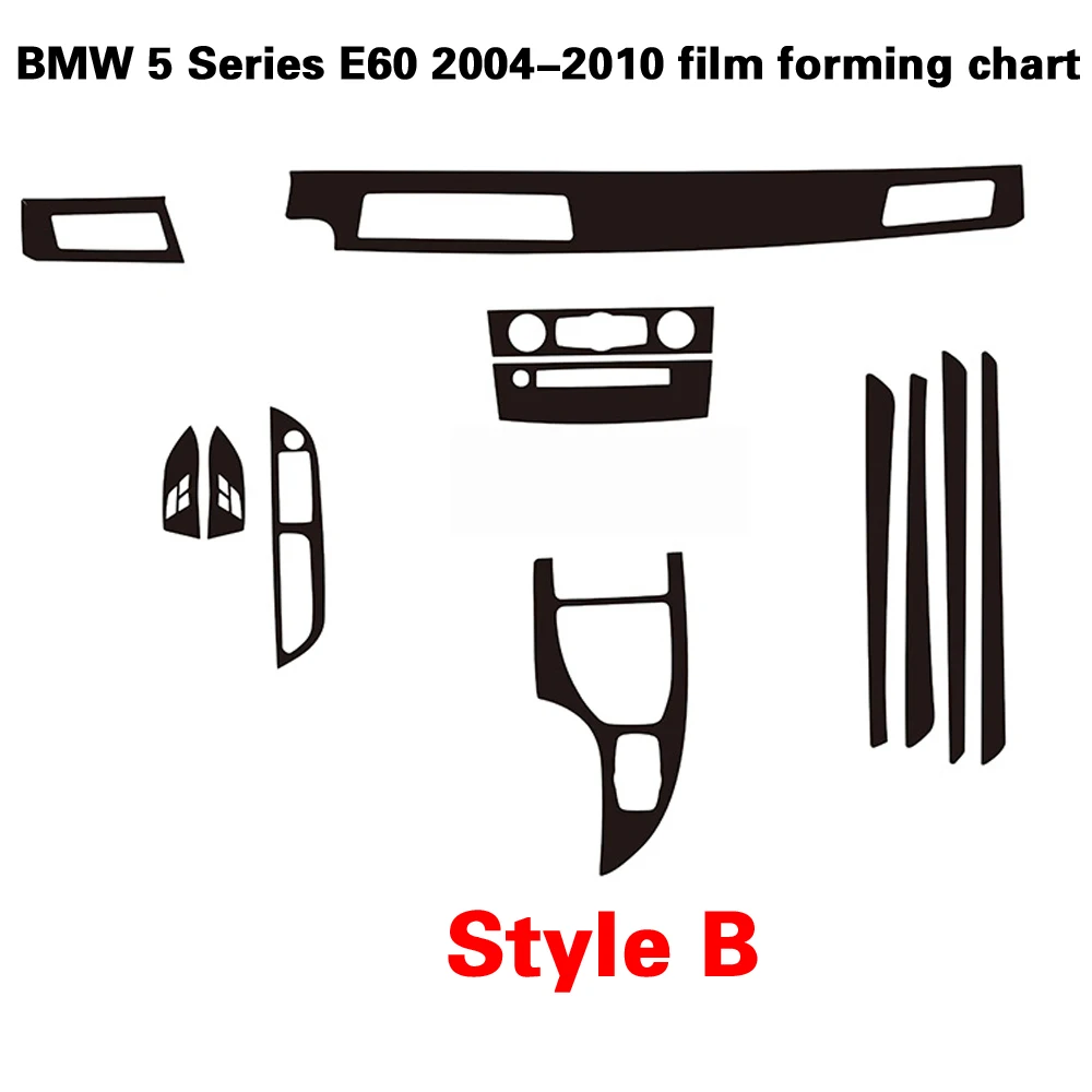 Автомобильный-Стайлинг, новинка, 5D углеродное волокно, Автомобильный интерьер, центральная консоль, изменение цвета, молдинг, наклейки, наклейки для BMW 5 серии E60 2004-2010