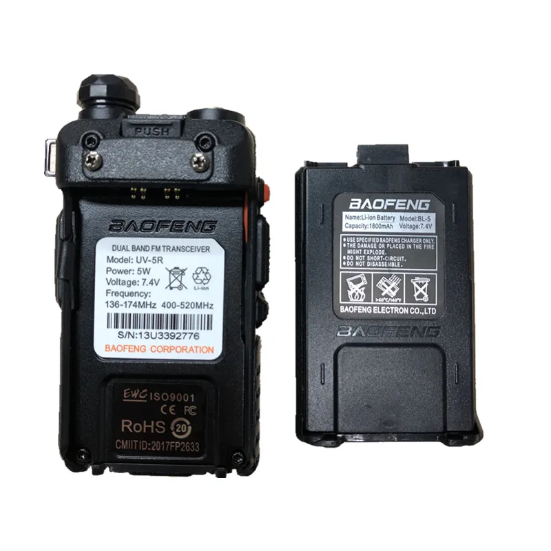 Baofeng UV-5R Радио Walkie Talkie UHF, Портативный Полиция Сканер радио Intercome HF трансивер баофенг 5R UV5R