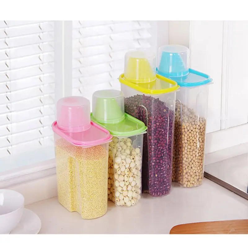 

2019 New Portable Plastic Pets Dog Cat Food Storage Bottle Container Dry Food Dispenser Puppy Dog Feeder