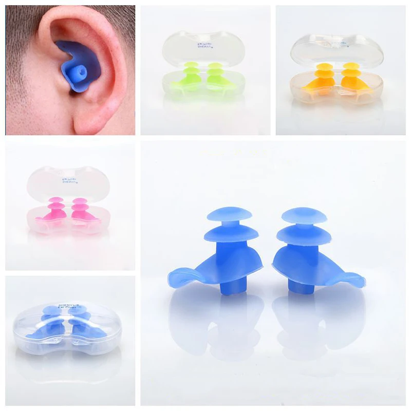 New Arrival 1 Pair Professional Waterproof Silicone Swimming Ear Plugs