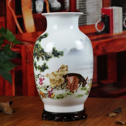 Guci Цзиндэчжэнь керамика ваза фонтан современный дом гостиная украшения книги украшения простой свадебный подарок разнообразие
