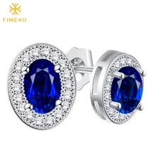 Новинка FINE4U E036 серьги-гвоздики с AAA CZ камнем Модные женские серьги для свадебной вечеринки ювелирные аксессуары