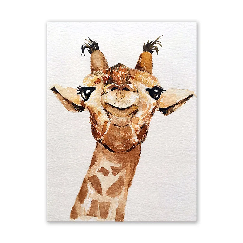 Wall Art Giraffe Canvas Painting Home Office Decoration Frameless