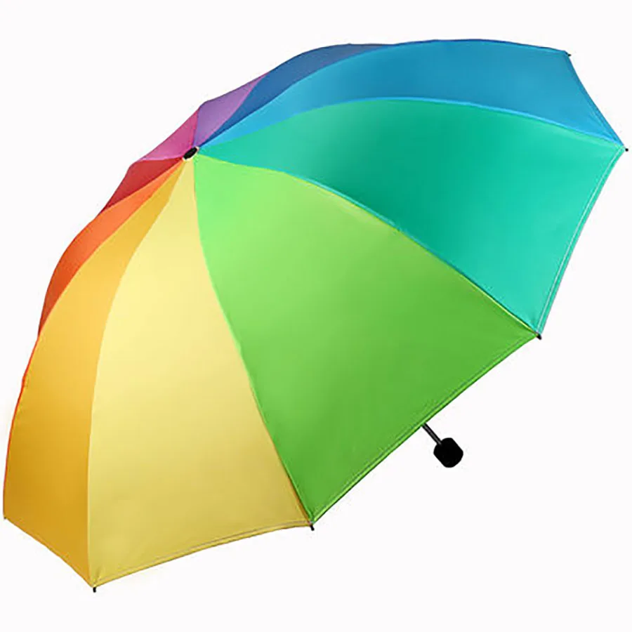 Umbrella Мини неавтоматический зонтик, разноцветный складной зонт, Радужный китайский зонтик, Sombrillas Para Sol WZP034 - Цвет: Umbrella