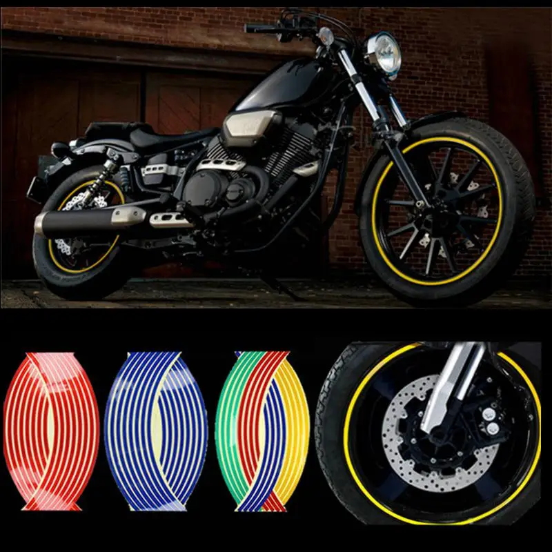 LumiParty мотоцикла 18 дюймов светоотражающие колеса Стикеры колесо кольцо Стикеры концентратор шины отражатель Стикеры украшения