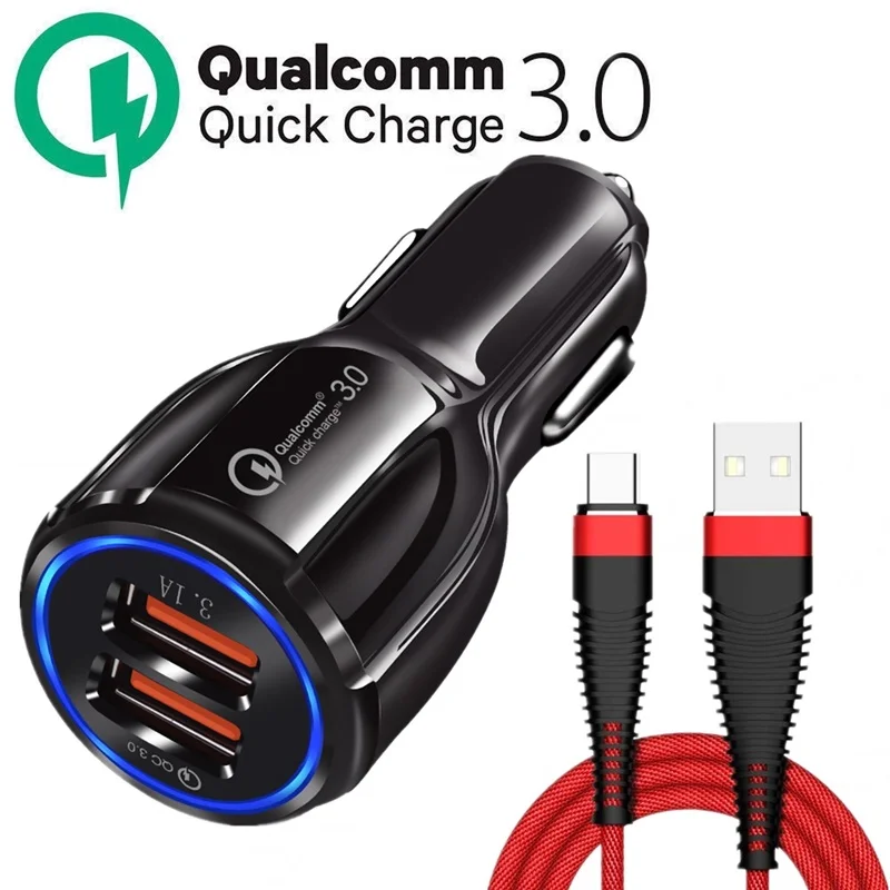 شاحن سيارة USB تهمة سريع 3.0 ل فون X 8 شاحن سريع للهاتف المحمول في سيارة Chargeur لسامسونج S8 Carregador دي Delular