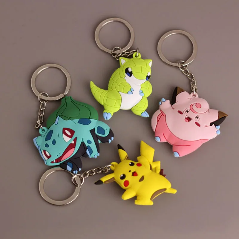 4 7 см мультфильм Пикачу Фигурки ПВХ брелки Аниме Бульбазавр Gastly Chansey белки милые
