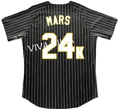 

Bruno Mars 24K Hooligans BET Awards Baseball Jersey Stitched Throwback Baseball Jerseys Free Shipping VIVA VILLA