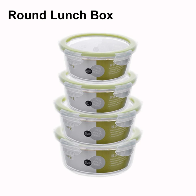 

Glass Round Meal Prep Containers Lunch Box BPA-free Airtight Food Storage box 100% Leak Proof Locking Lids Microwave Freezer