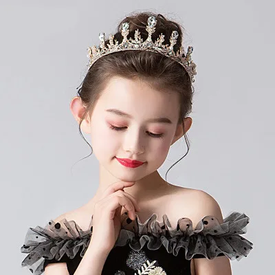 Drop-Ship-Girl-Crown-Crystal-Rhinestone-Pearl-Headband-Wedding-Hairwear-Party-Girls-Tiara-Flower-Hair-Bands