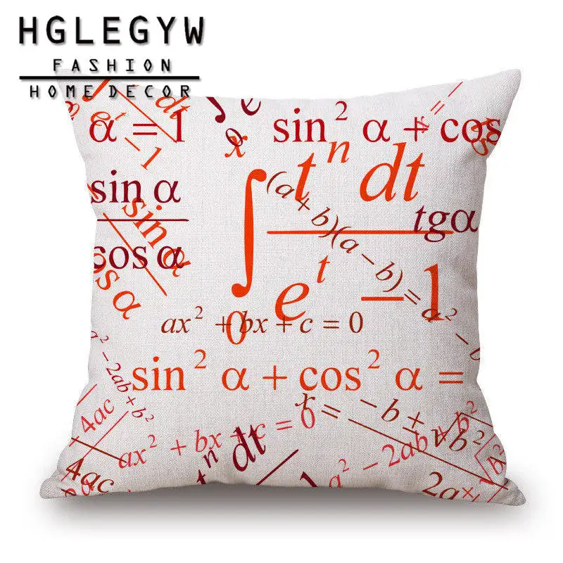 HGLEGYW в виде математических формул и Подушка Чехол из хлопка и льна с наволочки для офиса домашний текстиль