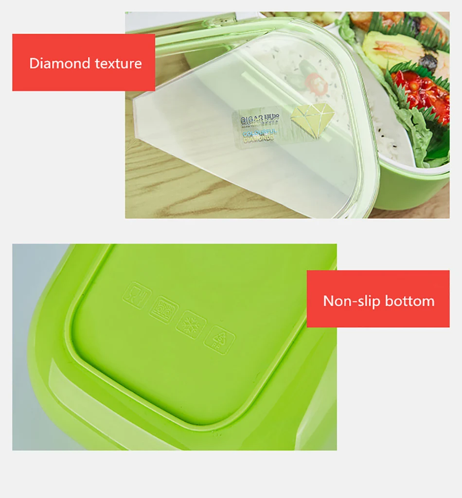 ONEUP Алмазный Ланч-бокс экологичный Bento box Microwavable контейнер для хранения продуктов с столовыми приборами миска для детского пикника