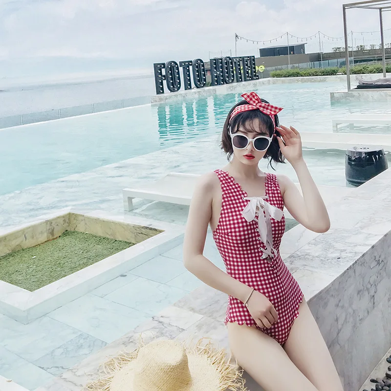 

Swimming Suit For Women One Piece Swimsuit 2019 Woman Plus Size Korea Bubble Solid Polyester Sierra Surfer Swimwear Female