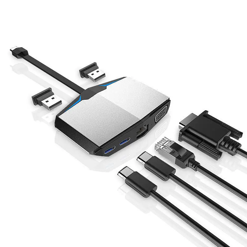 AJIUYU USB-C HD mi to VGA для Xiao mi Book Air Pro 13,3 дюймов 12," mi ноутбук конвертер USB C концентратор RJ45 кардридер PD многопортовый