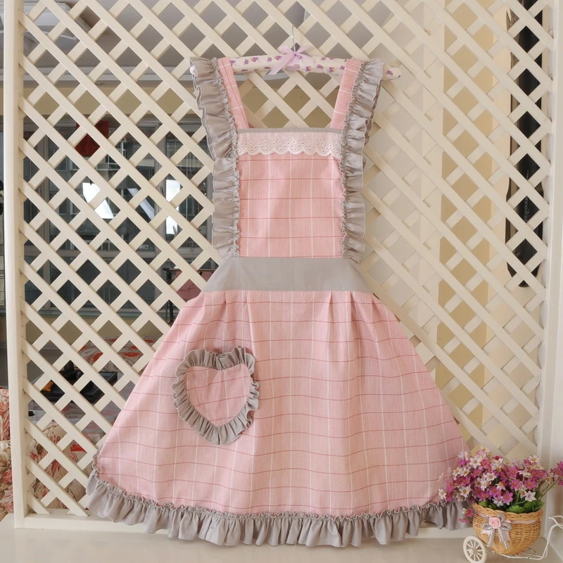

Cotton cloth Women Apron with Pockets Kitchen restaurant Aprons Kitchen Cooking bbq apron Cloth Home Supplies Aprons and sleeves