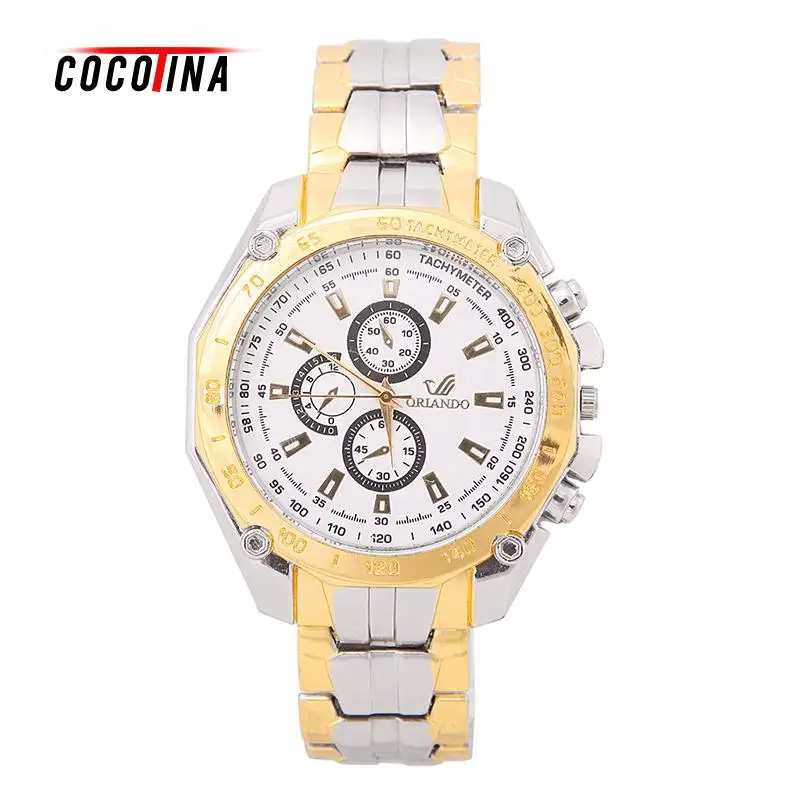 COCOTINA Fashion watch Men Stainless Steel Watches Analog Quartz Movement Wrist Watch Sport New relogio L05861