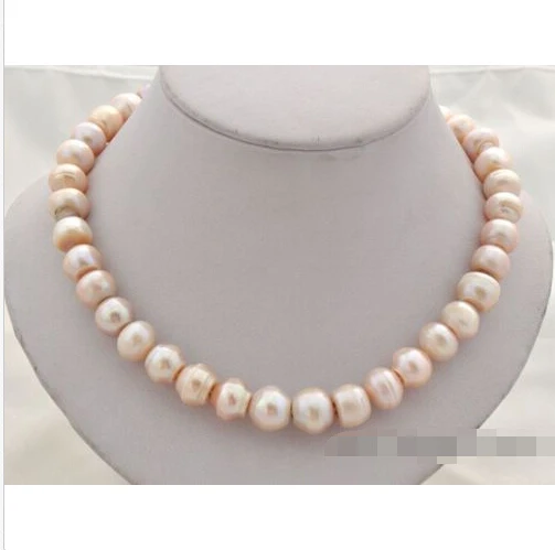 

17" 14mm baroque pink freshwater pearl necklace ^^^@^Noble style Natural Fine jewe FREE SHIPPING