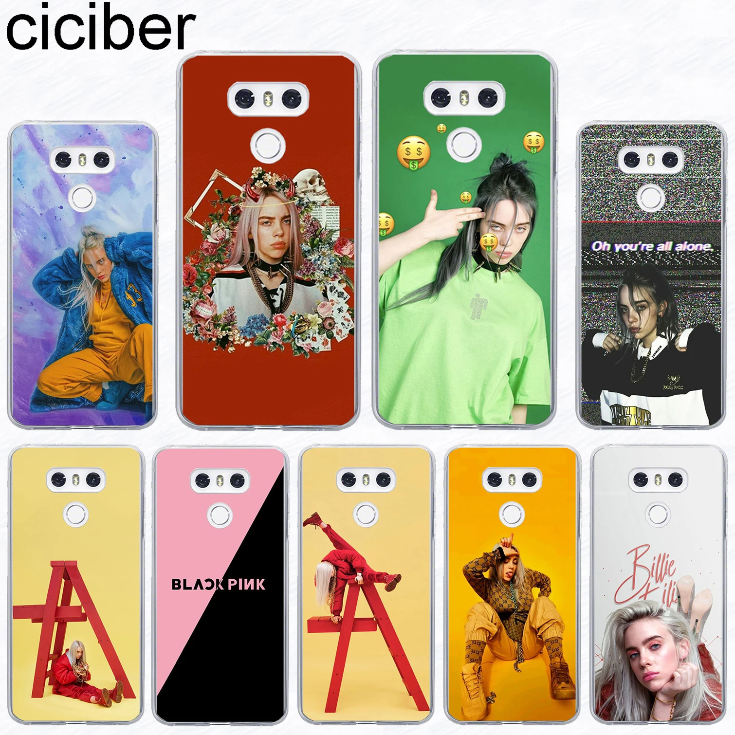 

ciciber For LG G7 G6 G5 G4 V40 V35 V30 V20 THINQ Soft TPU Phone Billie Eilish Case For LG K8 K10 K4 2017 2018 K9 K11 Plus Fundas