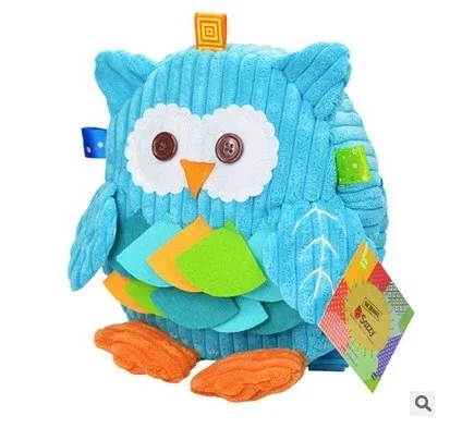 Новые Детские мультяшный плюшевый рюкзак сумка для дошколят, мальчиков и девочек подарки милые Мультяшные игрушки для детей сова корова лягушка обезьяна школьные ранцы - Цвет: blue owl