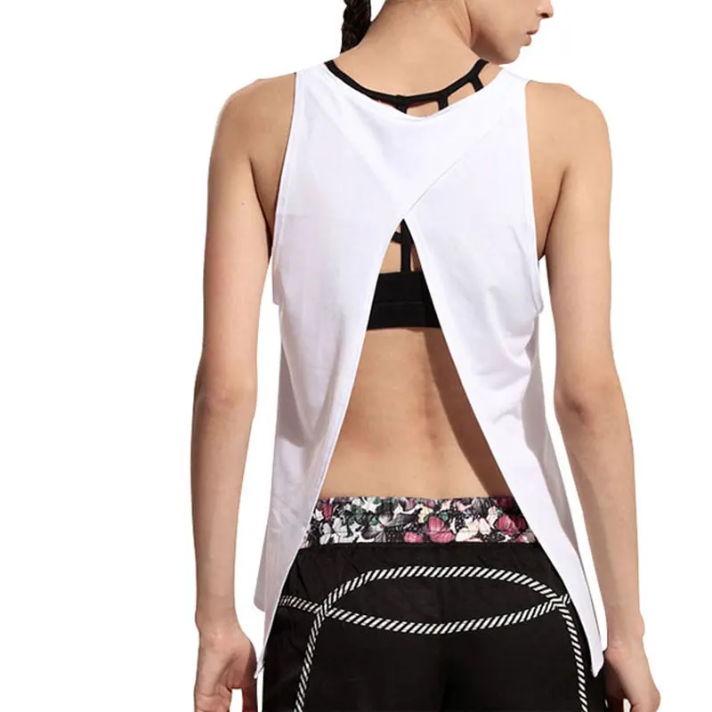 Sexy Women Yoga Vest T-shirt Hollow Back Sports Fitness Tank Top Yoga Running Gym Jogging Vest Tops спортивная майка женщин