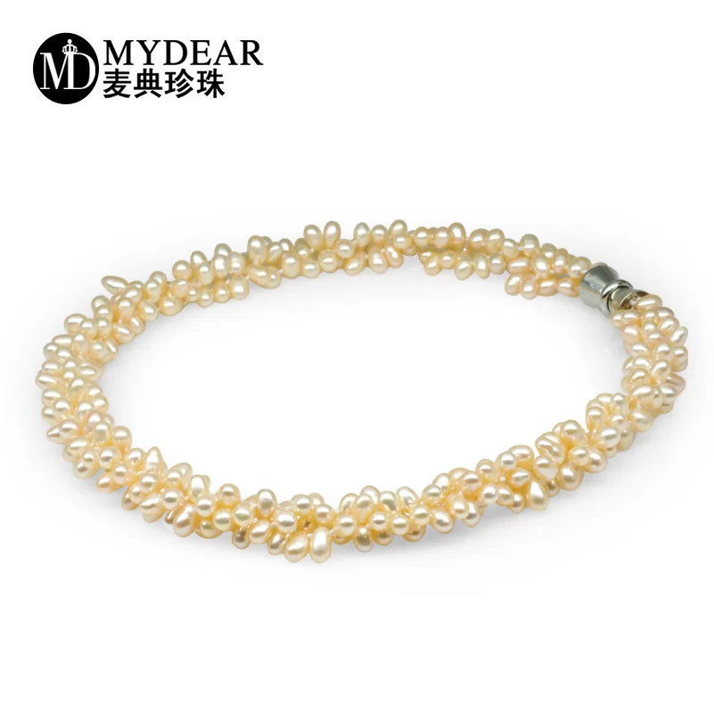 

wholesale natural freshwater pearl necklace fancy multi-row pearl necklace baroque Bridal Jewelry