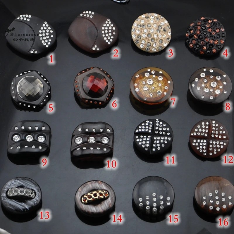 

Free shipping BIG NEW diy Handmade decorative rhinestone Resin Buttons,sewing buttons for fur coats, clothing accessories