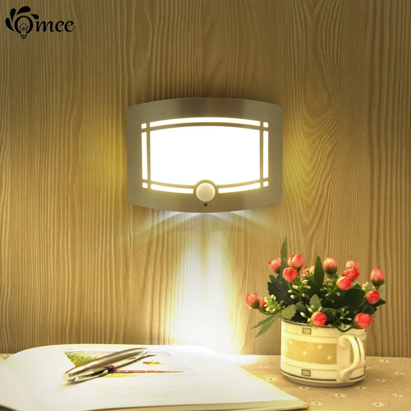 ABS Wall Light Sensor Control Battery Night Light Novelty Square Bedroom lamp For Home Stair Baby Gift Romantic Wall Lights