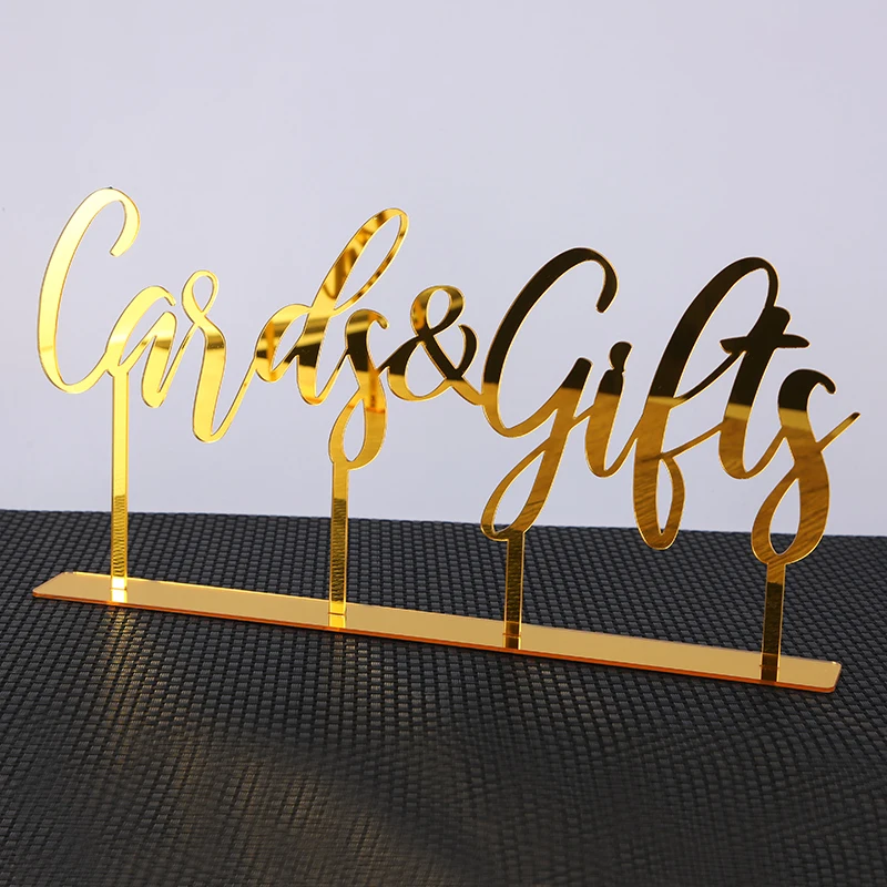 Cards and Gifts Guestbook Favors Sign Freestanding Calligraphy Personalized Wedding decoration Table Acrylic Party Decor