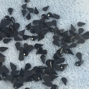 

Hot Fix Rhinestone Drop Shaped 5*8MM 500pcs/lot FlatBack Black Special-shaped Diamond Iron On Glass Drill Garment Accessories