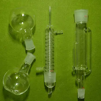 

250ml,Glass Soxhlet Extractor Body & Graham Condenser,Two Flat Bottom Flasks