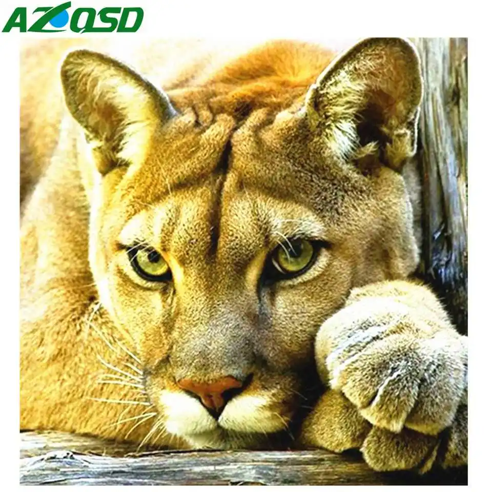 

AZQSD 5d Diy Diamond Painting Tigers Animal Diamond Mosaic Full Display Embroidery Cross Stitch Kit Home Decoration Gift