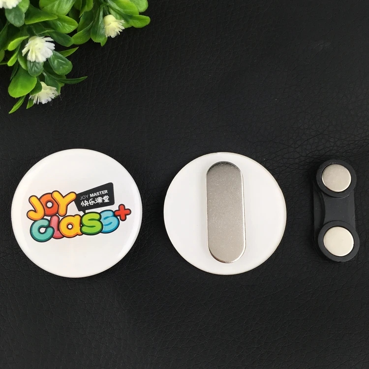 50 шт. 44*44 мм значок с логотипом на заказ с магнитной круглой пластиковой биркой для имени сотрудников магнитный держатель для бейджа с эпоксидной поверхностью