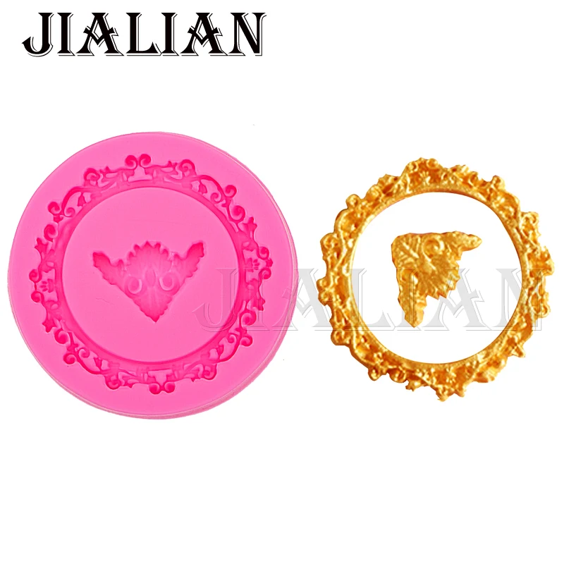 

Retro Fashion Frame Mold Chocolate silicone Mould for the Kitchen Baking Cake Tool DIY Sugarcraft Decoration Tools T0532