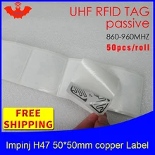 Rfid-теги UHF стикер Impinj H47 для печати медные наклейки 860-960 МГц Higgs3 EPC 6C 50 шт. клей пассивный RFID этикетка