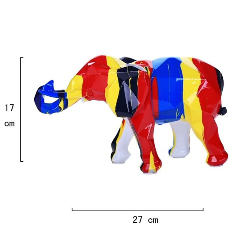 Современные Геометрические слон лошадь Искусство Скульптура абстрактная статуя животного смолы ремесло дома аксессуары для украшения интерьера R1314 - Цвет: Красный