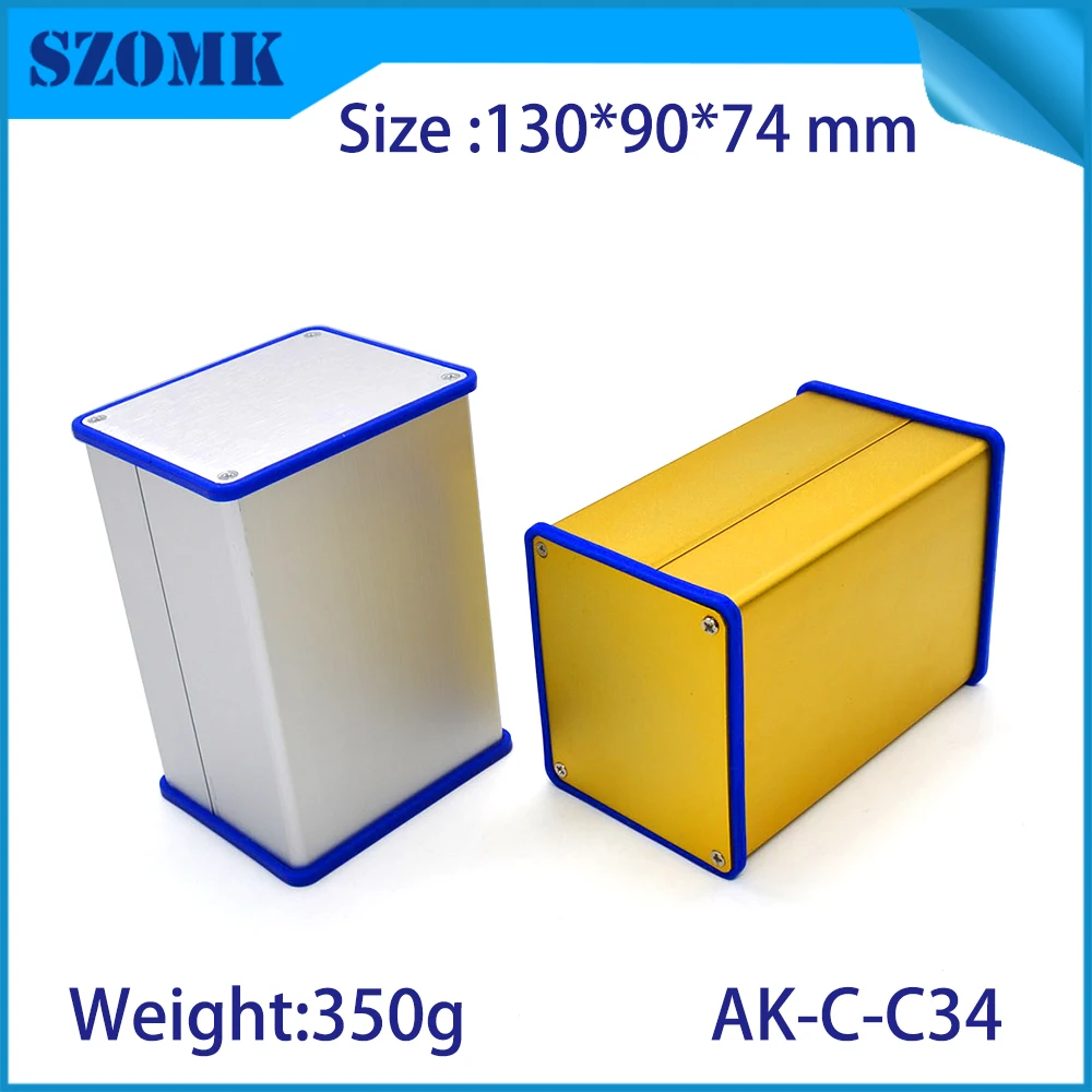 

1 piece free shipping aluminium housing case for electronics junction box silver color and golden color box with silicon rings
