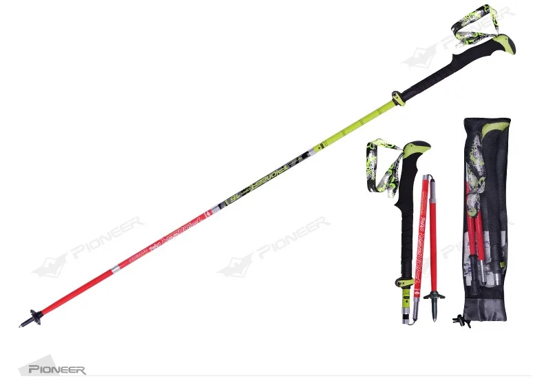 Fibra de Carbono Pólos Trekking Trail Running Caminhadas Bengalas Ultraleve Folding Dobrável Peso Leve 2 Pcs 7 High Quality Esporte e Lazer