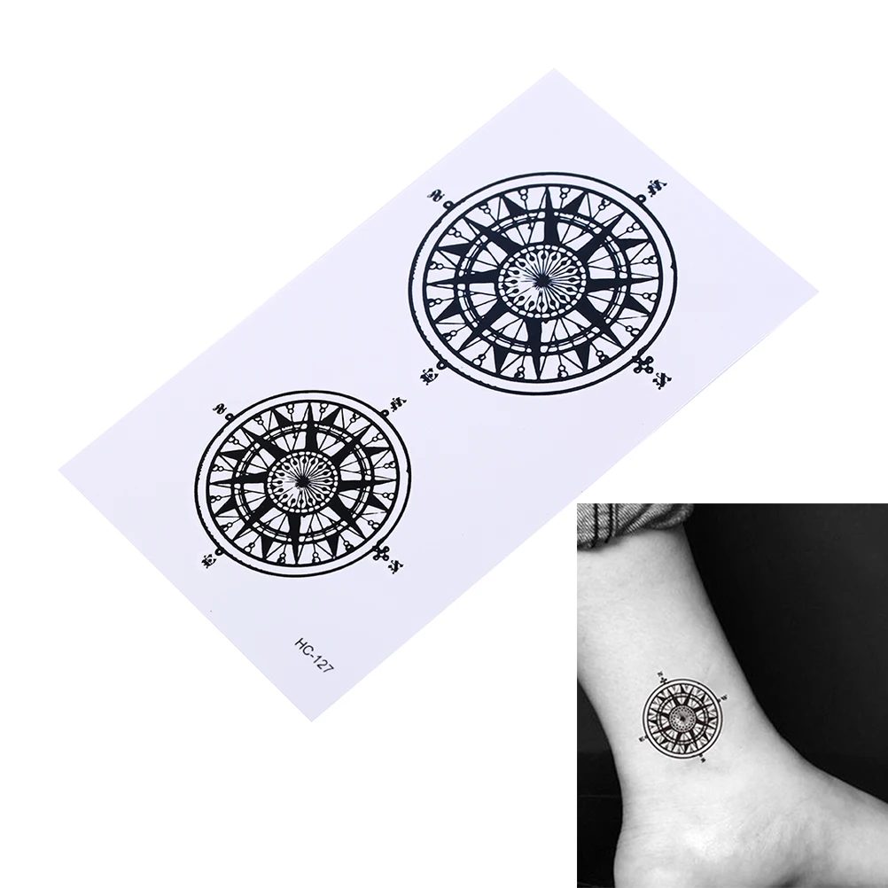 Татуировка наклейка Черный Дворецкий контракт символ компас тату стикер s флэш-тату поддельные татуировки для мужчин женщин водонепроницаемый временный