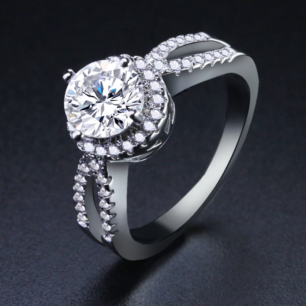 CHIC NEW ARRIVAL RING Silver Stone durable Plated white Gold exquisite