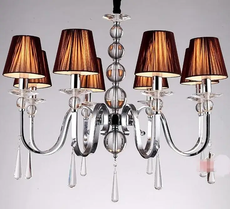 

cloth Fashion crystal pendant lights dining room living bedroom pendant light 8 brief bar cafe coffee decoration lighting lamps