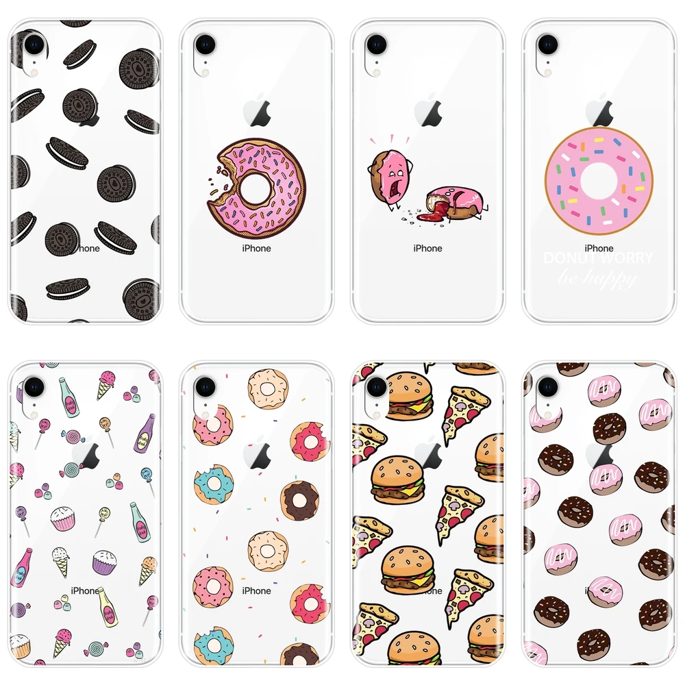 Задняя крышка для Apple iPhone 6 S 7 8 X XR XS Max Пончик мороженое мягкий силиконовый чехол