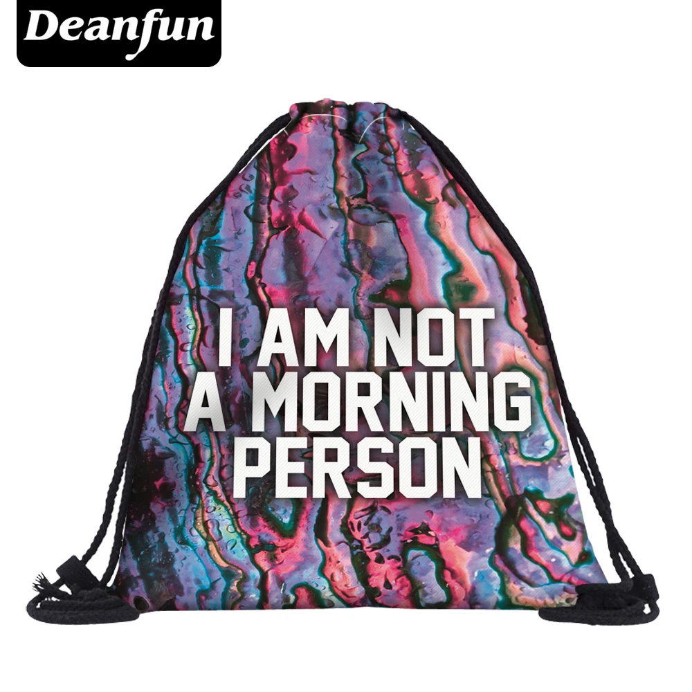 Deanfun 3D печатных drawstring Сумки красочным узором Мода Обувь для девочек Школьные