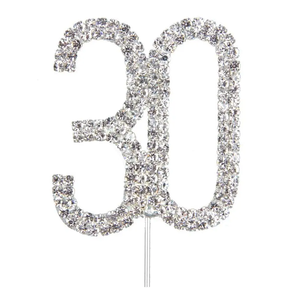 Прочный Сладкий Bling алмаз двойной номер/номер Torte торт Декор на день рождения Юбилей свадьбы(30